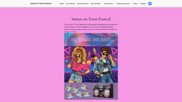 Screenshot of the Sutton-On-Trent Village Fund website