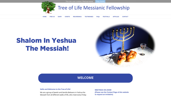Screenshot of the Tree Of Life Messianic Fellowship website