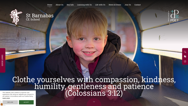 Screenshot of the Friends Of St. Barnabas School website