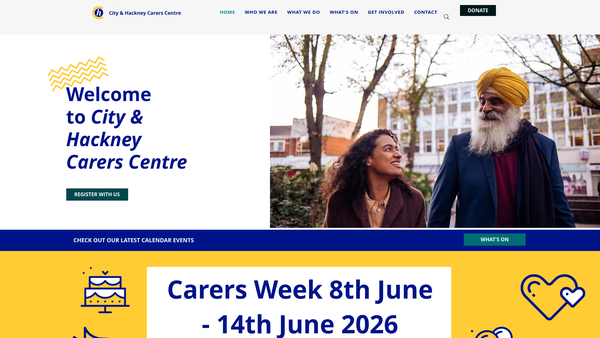Screenshot of the City & Hackney Carers Centre website