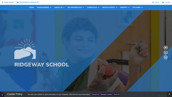 Screenshot of the Ridgeway School Association website
