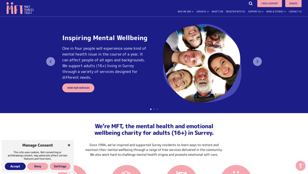 Screenshot of the The Mary Frances Trust website