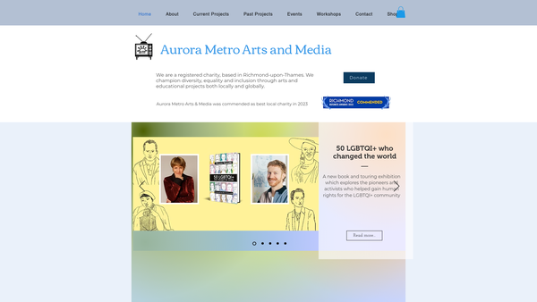 Screenshot of the Aurora Metro Arts And Media Ltd website