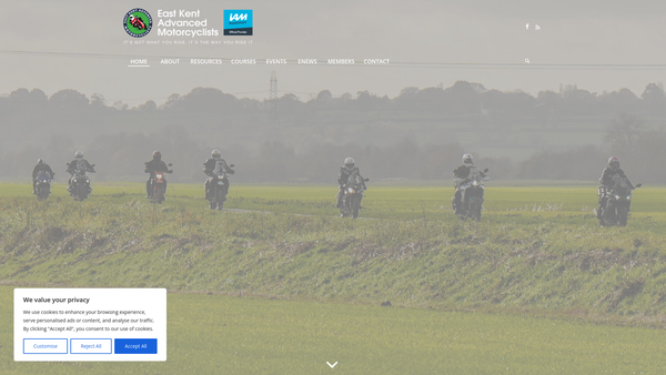 Screenshot of the East Kent Advanced Motorcyclists website