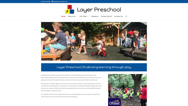 Screenshot of the Layer De La Haye Pre-School Learning Alliance (Colchester) website