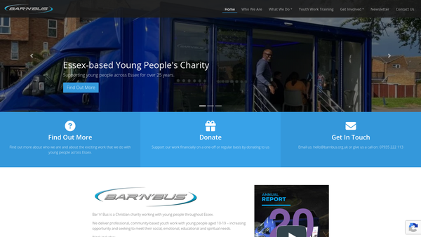Screenshot of the Bar-N-Bus Trust website