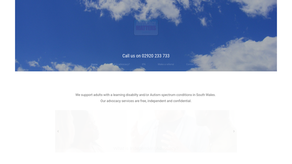 Screenshot of the Advocacy Matters (Wales) website