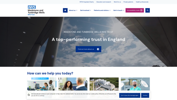 Screenshot of the Maidstone And Tunbridge Wells NHS Charitable Fund website