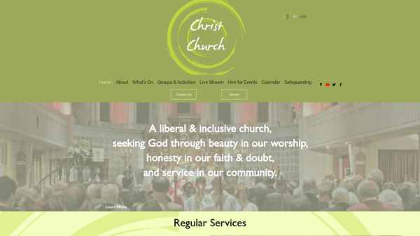 Screenshot of the Funds Held In Connection With Christ Church In Bath website