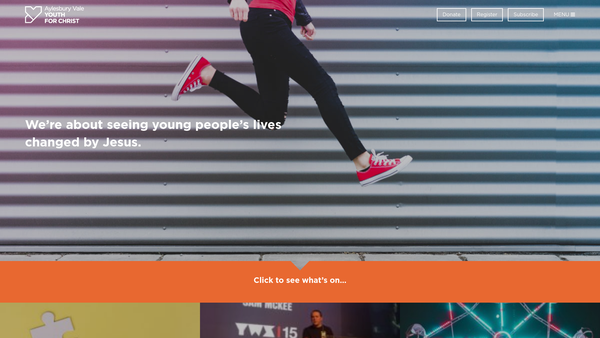 Screenshot of the Aylesbury Vale Youth For Christ website