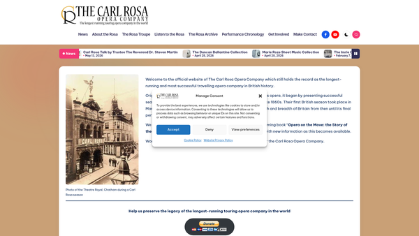 Screenshot of the Carl Rosa Trust Limited website