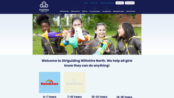 Screenshot of the Wiltshire North County Guide Association website