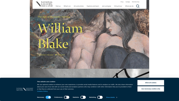 Screenshot of the International Friends of the National Gallery of Ireland website