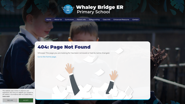 Screenshot of the The Whaley Bridge Primary School Parent Teacher Association website