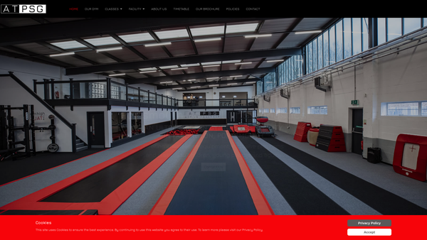 Screenshot of the Portsmouth School Of Gymnastics website