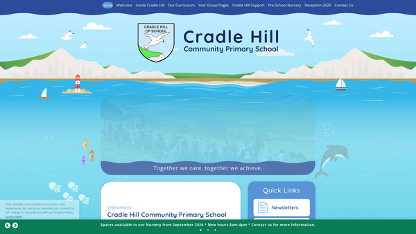 Screenshot of the Cradle Hill School Parent, Teacher And Friends Association website