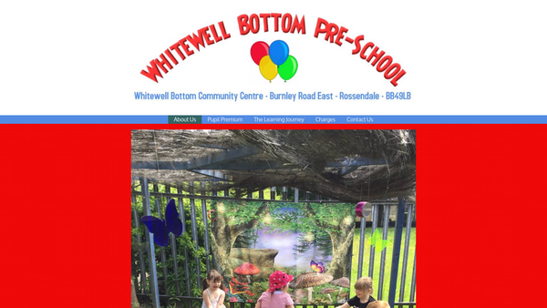 Screenshot of the Whitewell Pre School Group website