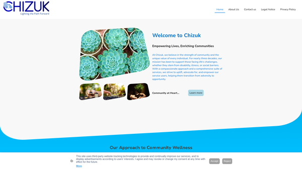Screenshot of the Chizuk website