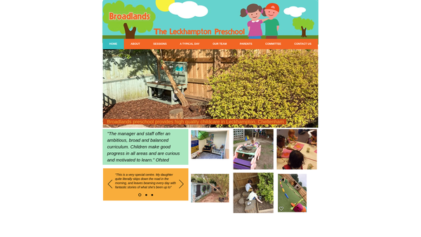 Screenshot of the Broadlands Pre-School Centre website