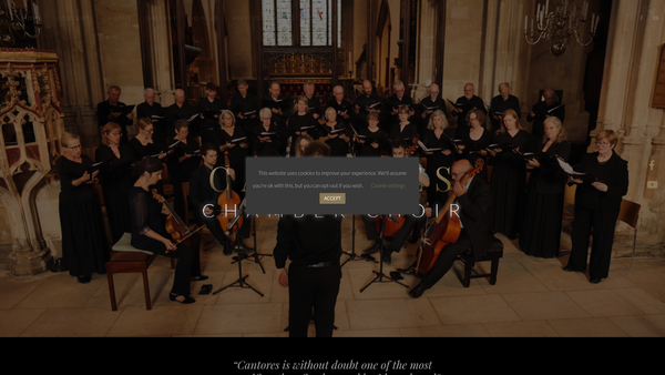 Screenshot of the Cantores website