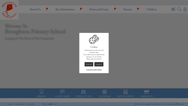 Screenshot of the Friends Of Broughton School website
