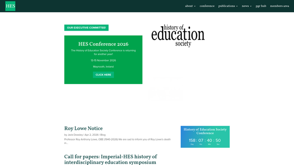 Screenshot of the History Of Education Society website