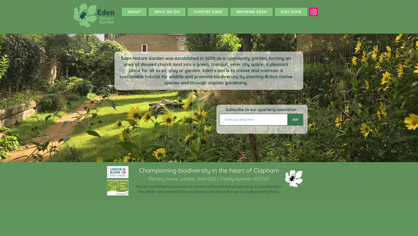 Screenshot of the Eden Nature Garden, at St Paul’s Clapham website
