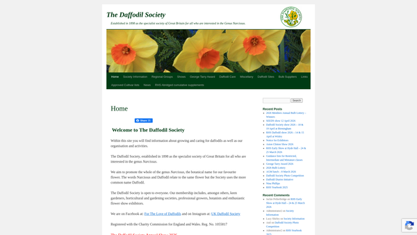 Screenshot of the The Daffodil Society website