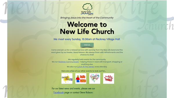 Screenshot of the New Life Christian Fellowship-Fleckney website