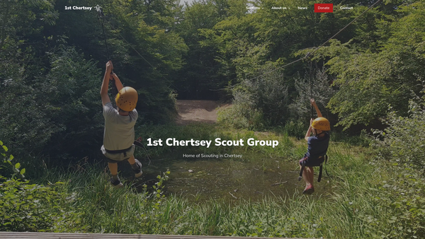 Screenshot of the 1st Chertsey Scout Group website