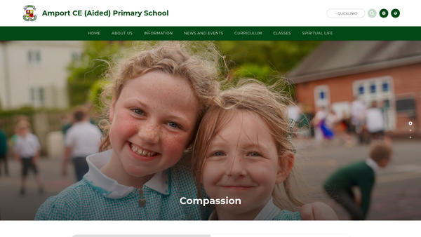 Screenshot of the Amport Primary School Parent Teacher Association website