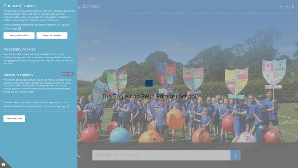 Screenshot of the Boyle And Petyt Primary School Fund website