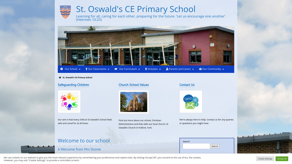 Screenshot of the Fulford St Oswalds C.E. School Fund website