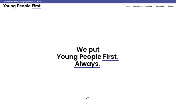Screenshot of the Young People First (Midlands) website
