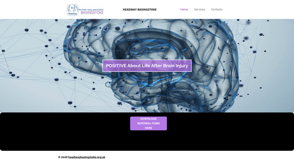 Screenshot of the Headway Basingstoke website