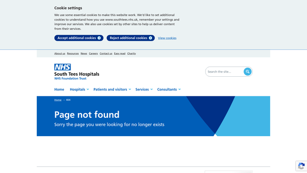 Screenshot of the South Tees Hospitals Charity And Associated Funds website