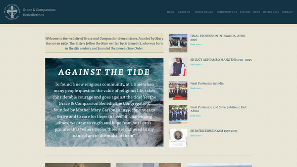 Screenshot of the Grace And Compassion Benedictines website