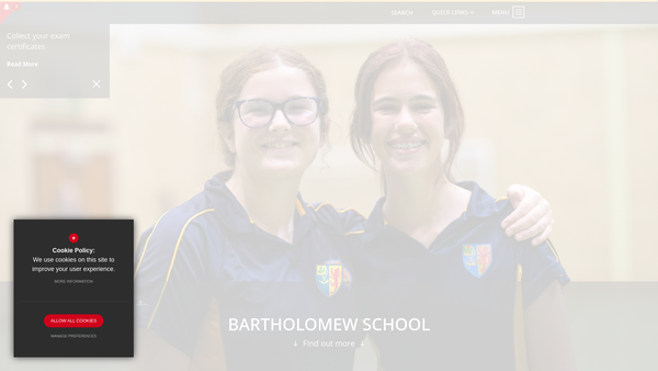 Screenshot of the Bartholomew School Association website