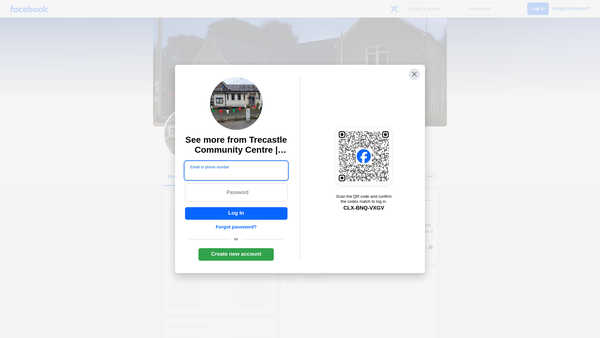 Screenshot of the Trecastle Community Centre website
