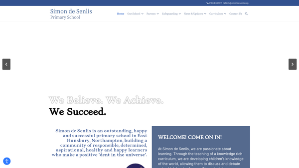 Screenshot of the Friends Of Simon De Senlis website