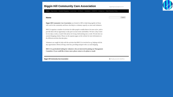 Screenshot of the Biggin Hill Community Care Association website