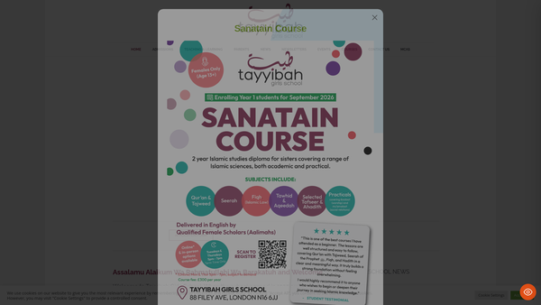 Screenshot of the Tayyibah Educational Trust website