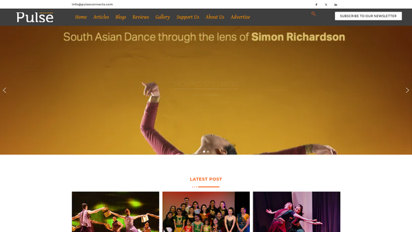 Screenshot of the Kadam Asian Dance And Music Limited website
