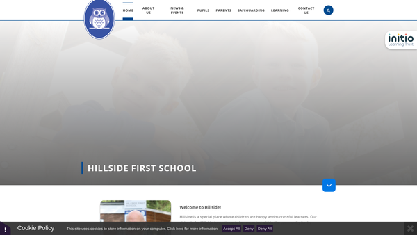 Screenshot of the Hillside County First School Parent Teacher Association website