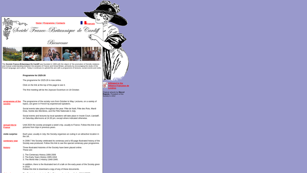 Screenshot of the La Societe Franco Britannique De Cardiff website