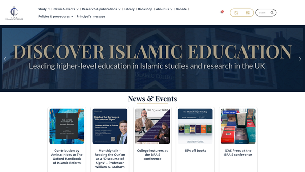 Screenshot of the Irshad Trust website