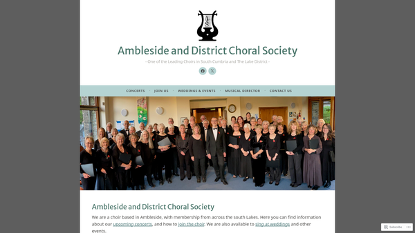 Screenshot of the The Ambleside And District Choral Society website