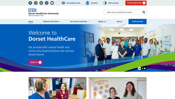 Screenshot of the Dorset Healthcare Charitable Fund website