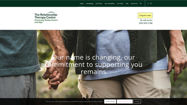Screenshot of the The Relationship Therapy Centre website