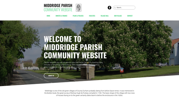 Screenshot of the Middridge Village Association website